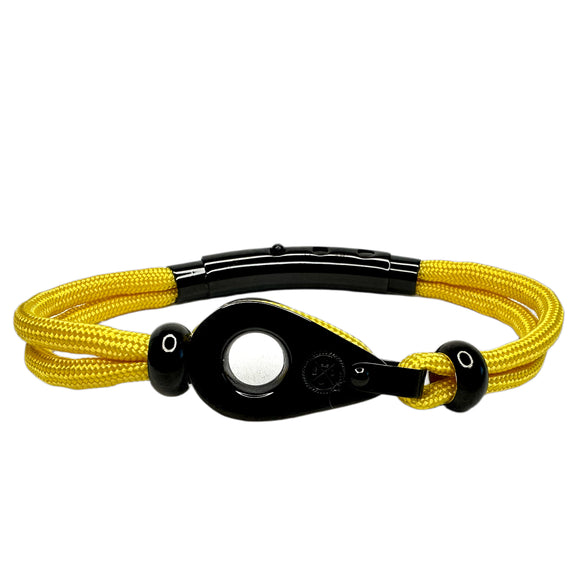 Double Yellow with SS Pulley & Beads Black