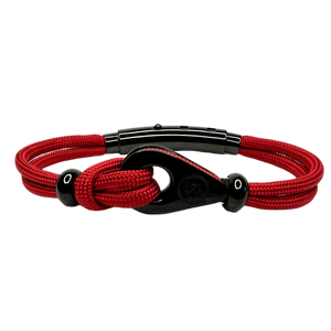 Double Cord Red with SS Pulley & Beads Black