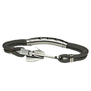 Double Cord Charcoal Gray w SS Danforth Anchor Silver