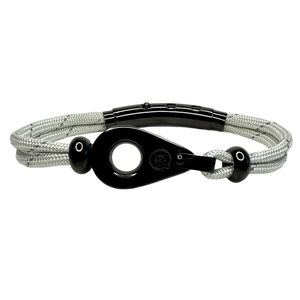 Double Cord Reflective Light Gray with SS Pulley & Beads Black