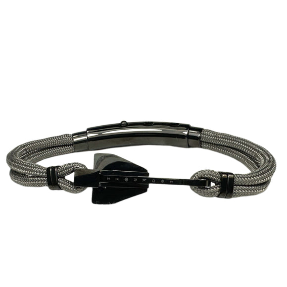 Double Cord Charcoal Gray w SS Danforth Anchor Black Polished