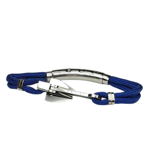 Double Cord Navy w SS Danforth Anchor Silver