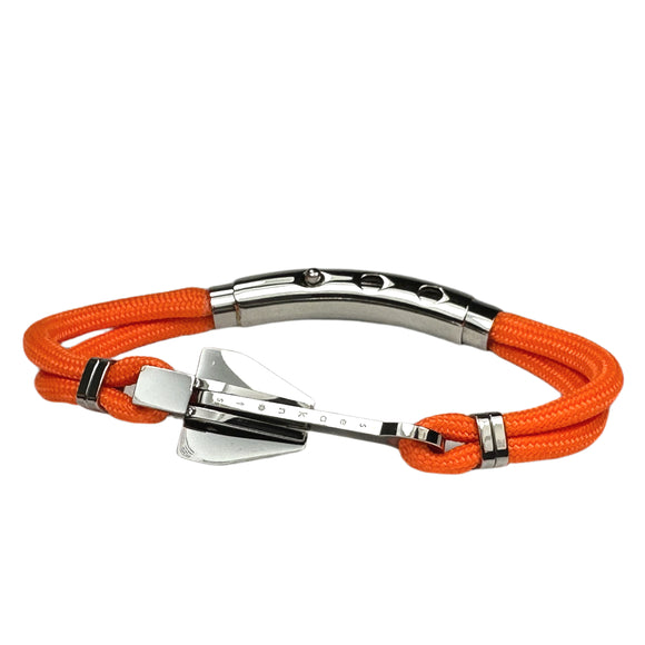 Double Cord Orange w SS Danforth Anchor Silver