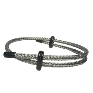 SS Marine Cord W SS Knot Silver / Black