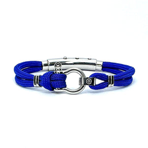 Double Cord SS Shackle W Knot Royal Blue / Silver