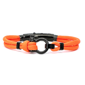 Double Cord SS Shackle W Knot Orange / Black