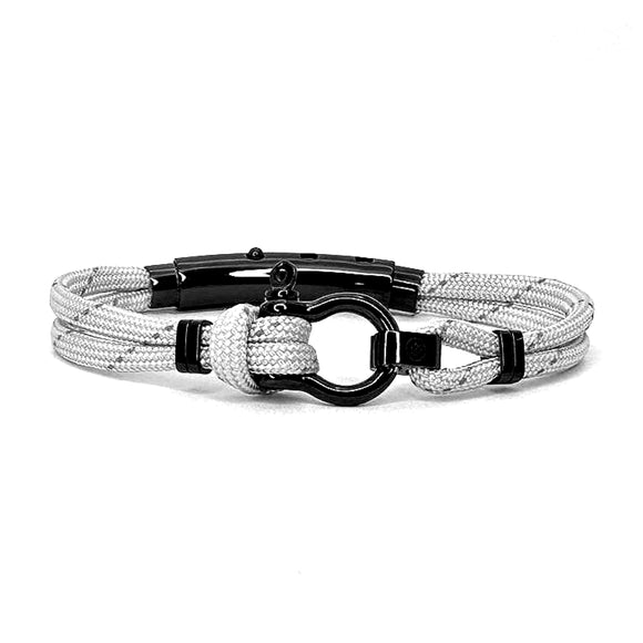 Double Cord SS Shackle W Knot Lt. Reflective Gray / Black