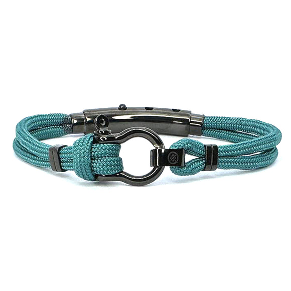 Double Cord SS Shackle W Knot Teal / Black