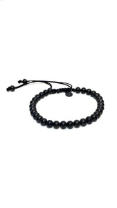 Med SS Beads Bracelet Black Matte