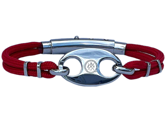 Double Cord Mariner Link Red / Silver