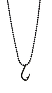 Stainless Steel Med Beads Chain with Hook Black