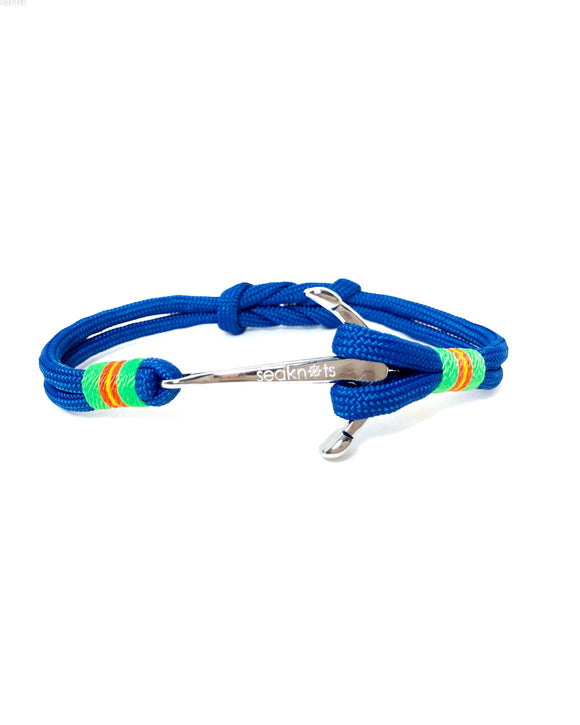 Double Cord Royal Blue with SS Anchor Silver