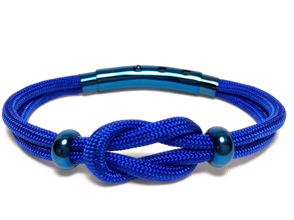 Double Cord Royal Blue with Knot & SS Beads Blue