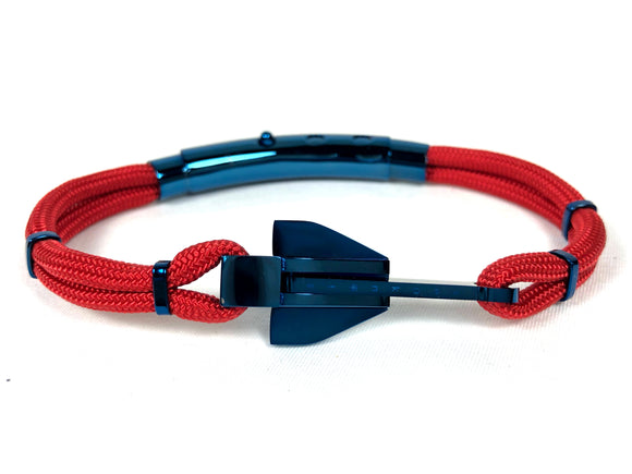 Double Cord Red w SS Danforth Anchor Blue