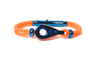 Double Cord Orange Rope With SS Pulley & Beads Blue Ed