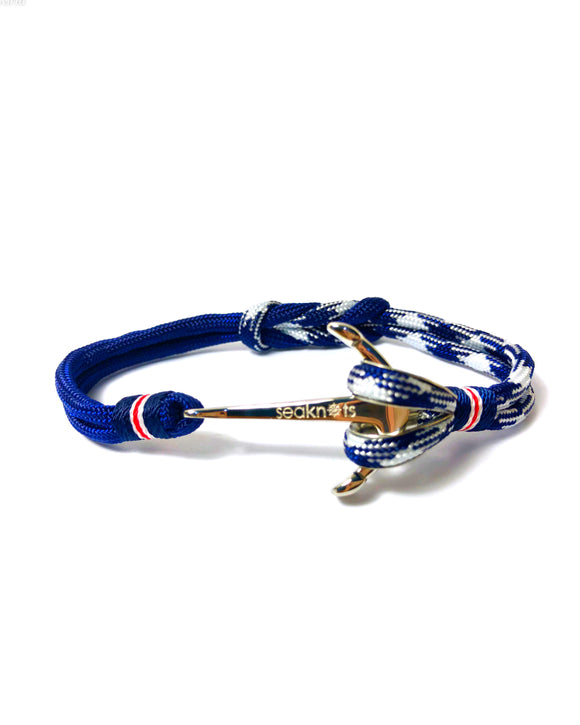 Double Cord Navy / Navy White with SS Anchor Silver