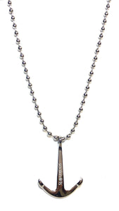 Stainless Steel Small Beads Chain with Anchor Silver