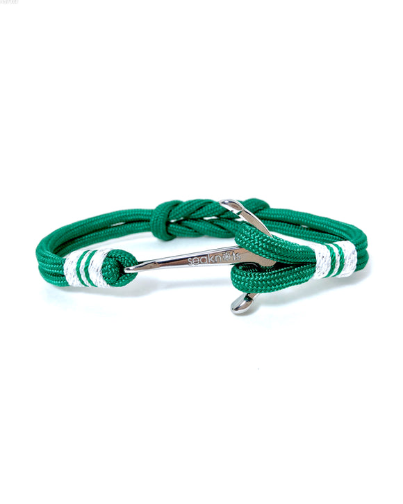 Double Cord Green with SS Anchor Silver