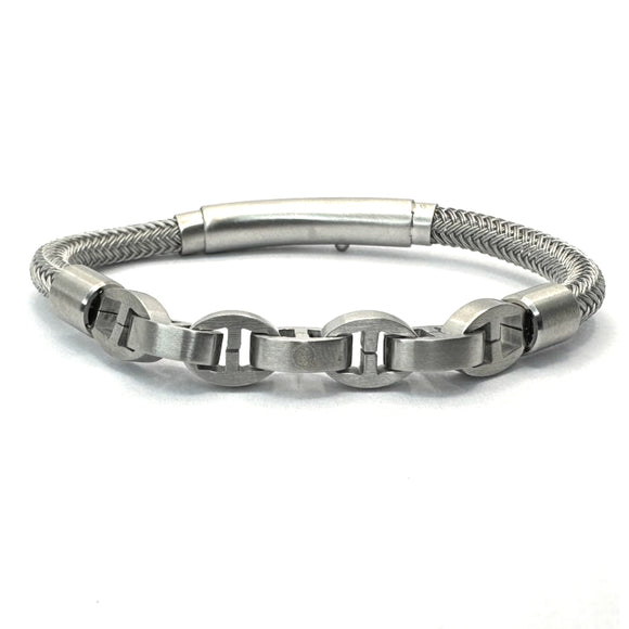 STAINLESS STEEL CORD MARINER LINK Silver / Brushed Silver