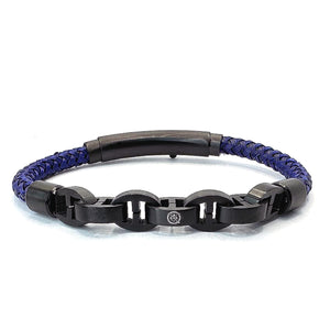 STAINLESS STEEL CORD MARINER LINK Blue / Black Matte