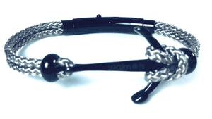 Double Cord Gray Rope with SS Anchor & Beads Black