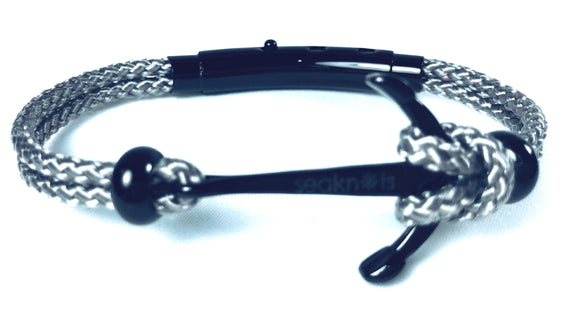 Double Cord Gray Rope with SS Anchor & Beads Black