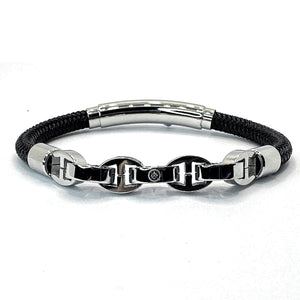 STAINLESS STEEL CORD MARINER LINK Black / Silver