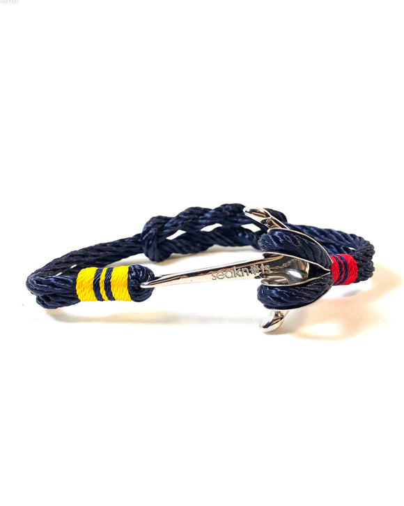 Double Cord Navy  Blue (Rope) with SS Anchor Silver