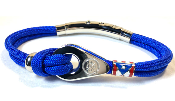 Double Cord Royal Blue with SS Pulley & PR Flag Silver