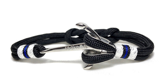 Double Cord Black With SS Anchor Silver