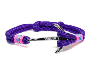 Double Cord Purple With SS Anchor Silver