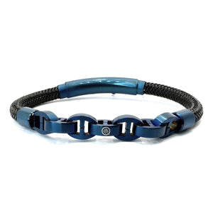 STAINLESS STEEL CORD MARINER LINK Black / Blue Matte