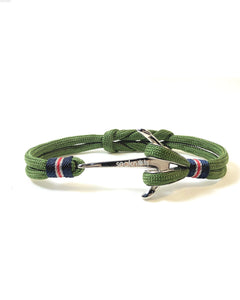 Double Cord Hunter Geen with SS Anchor Silver