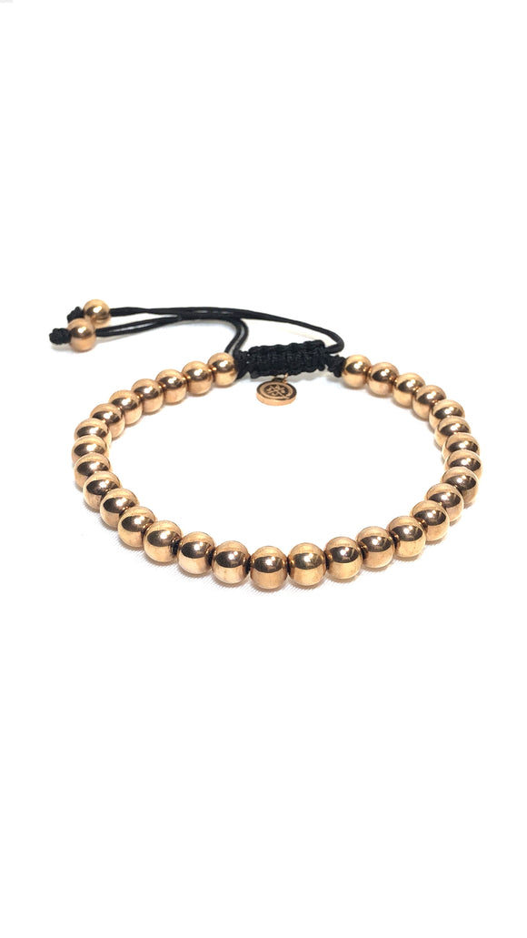 Med SS Beads Bracelet Rose Gold