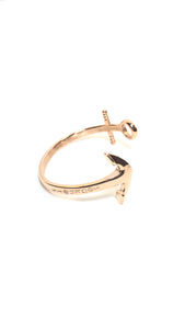 Stainless Steel Open Anchor Bangle Rose Gold