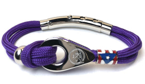 Double Cord Purple with SS Pulley & PR Flag Silver